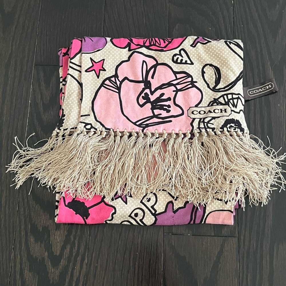 Coach poppy vintage Y2K floral scarf